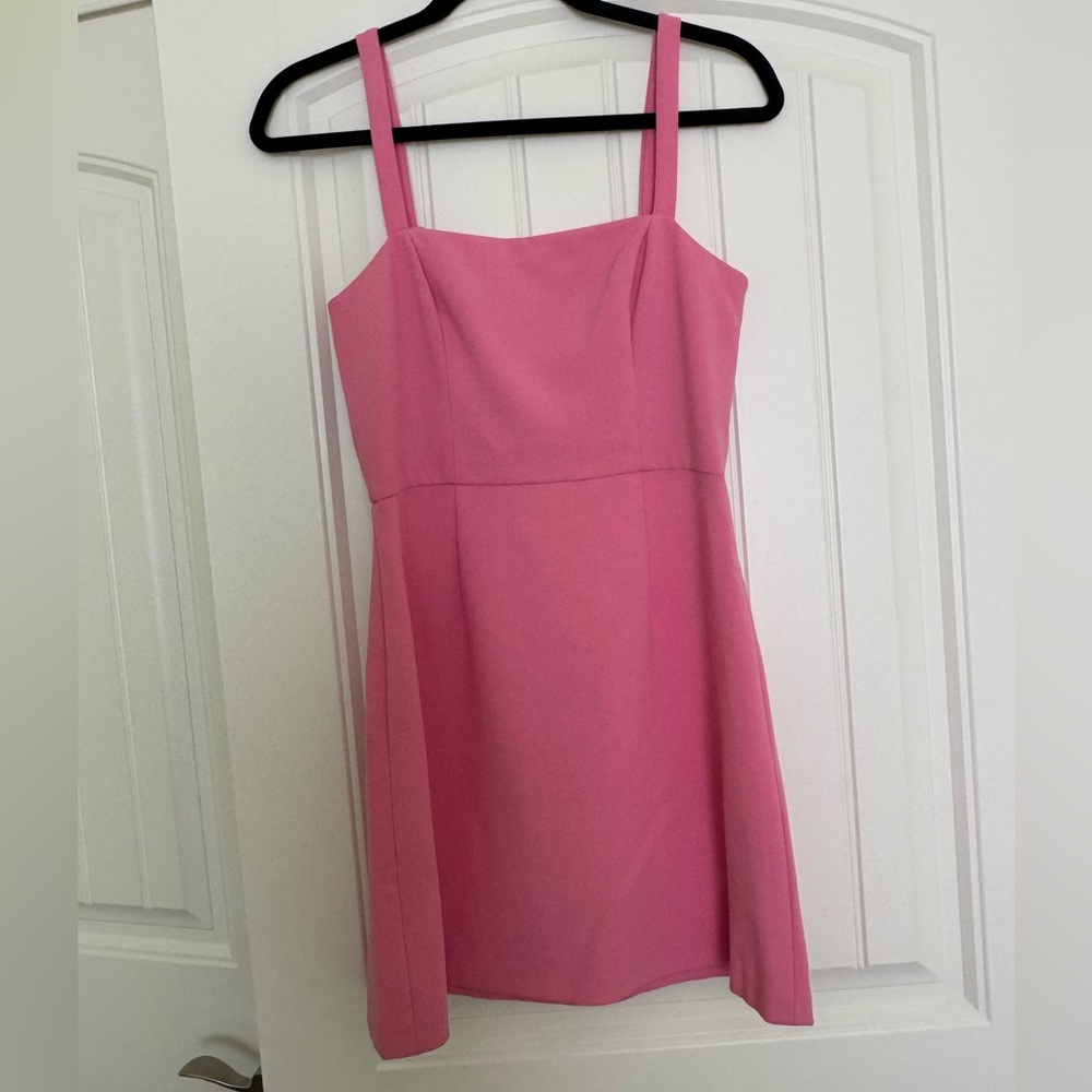 French Connection Pink Square Neck Sleeveless Mini Dress